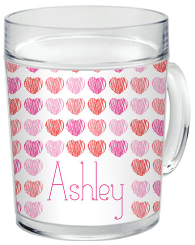 Scribble Hearts Acrylic Mug