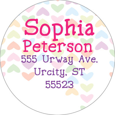 Lined Hearts Address Label
