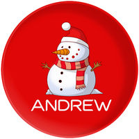 Snowman Red Plate