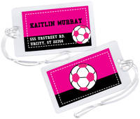 Soccer Pink Luggage Tag