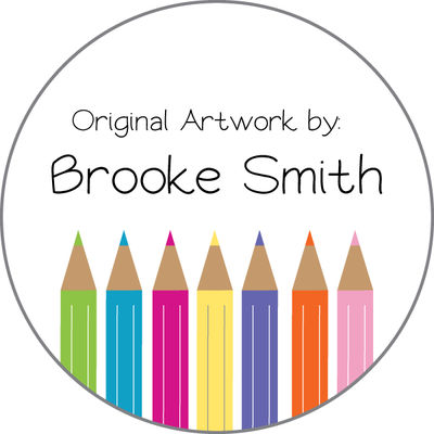 Color Pencils Art Stickers Round