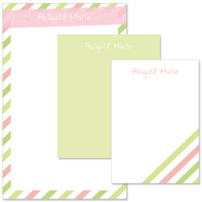 Pink Linen Stripes Pad Set