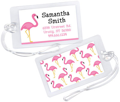 Fancy Flamingos Luggage Tag