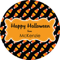 Candy Corn Gift Stickers Round