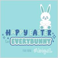 Teal Bunny Stickers