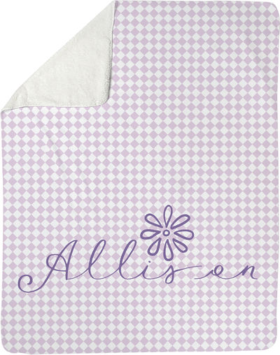 Lavender Flower Sherpa Blanket
