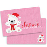 First Christmas Bear Pink Plate