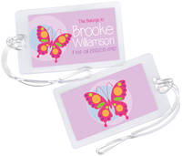 Pink Butterfly Luggage Tag