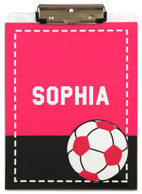 Soccer Pink Acrylic Clipboard