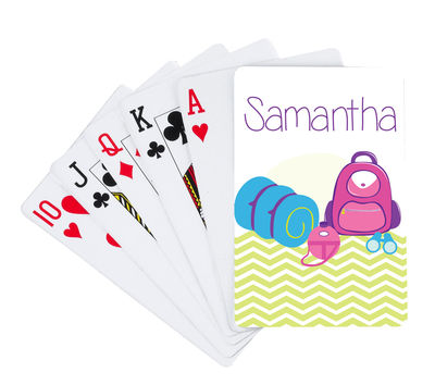 Camp Supplies Pink Playing Cards