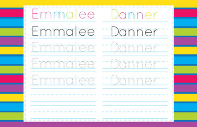 Writing Name Girl Paper Placemats