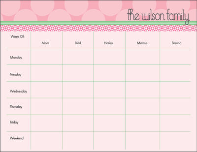 Blush Circles Weekly Calendar