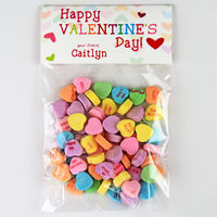 Lined Hearts Valentines Candy Bag Toppers