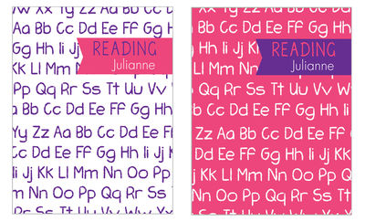 Pink Alphabet Binder Insert Set