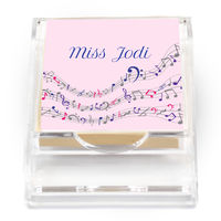 Faded Musical Notes Sticky Note Holder