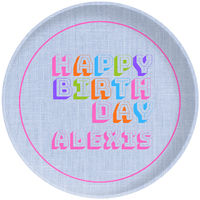 Neon Letters Birthday Plate