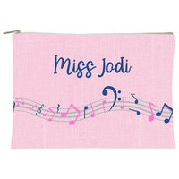 Faded Musical Notes Flat Pouch