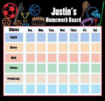 Neon Sports Chore Board