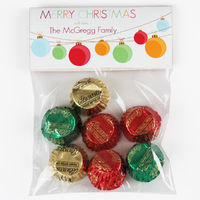 Holiday Bulbs Candy Bag Toppers