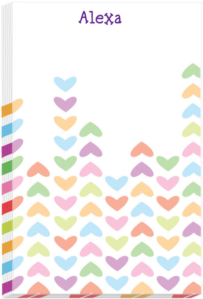 Lined Hearts Note Pad