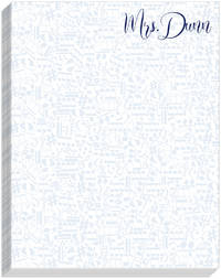 Faded Musical Notes Blue Large Notepad