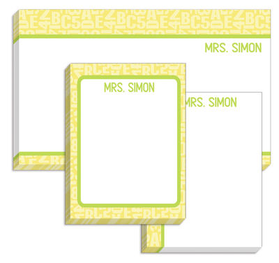 Lemon Lime Letters Pad Set