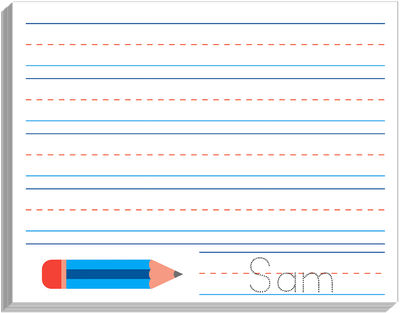 Blue Pencil Writing Pad