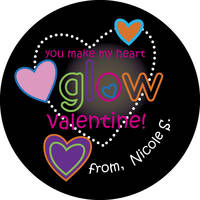 Brite Mod Heart Valentine's Stickers