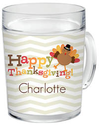 Happy Thanksgiving Clear Acrylic Mug